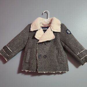 The Original Ben Sherman gray and white jacket Faux Fur 24 month
